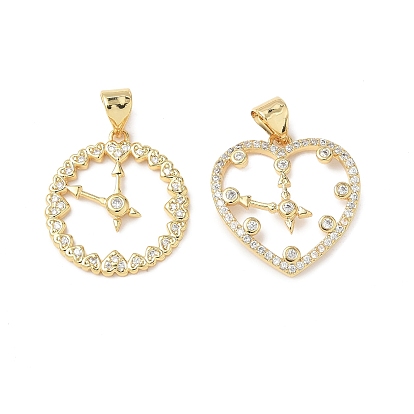 Латунные микро проложить кубического циркония подвески, без кадмия и без свинца, часы, реальный 18 k позолоченный