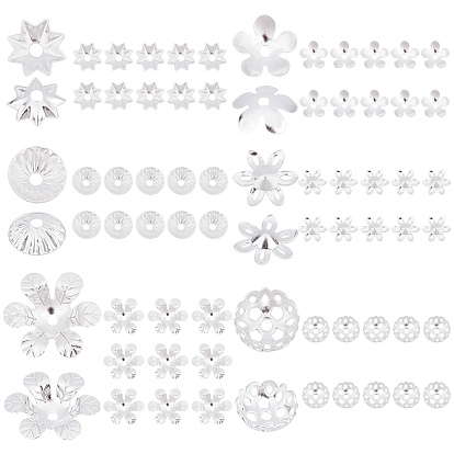 60pcs 6 capuchon de perle en laiton de style, plaqué longue durée, fleur
