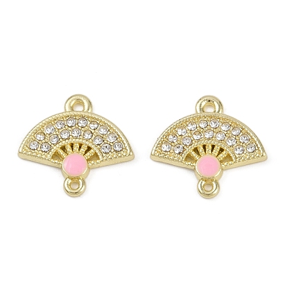 Сплав кристалл горный хрусталь вентилятор разъем подвески, с розовым эмали, без свинца, без кадмии и без никеля, стойки покрытие