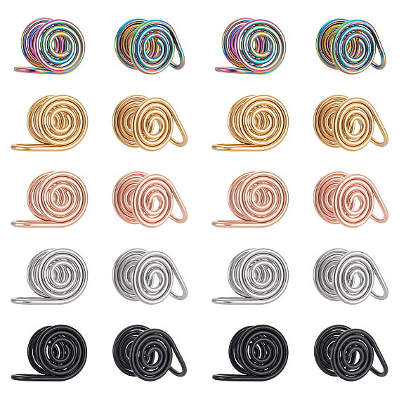 20 шт. 5 стили 304 серьги-манжеты из нержавеющей стали со спиральной накладкой