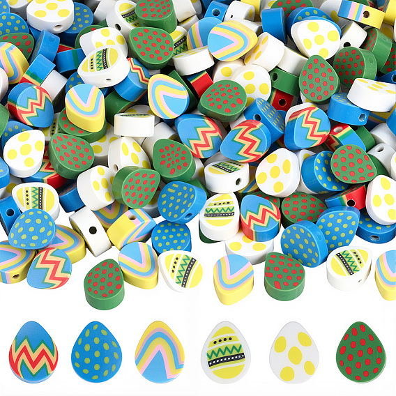 350 handgefertigte Polymer Clay Perlen, Osterei