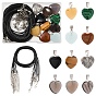 Набор для самостоятельного изготовления ожерелья, включая подвески в форме сердца из натуральных и синтетических камней, воском хлопка ожерелье шнура решений