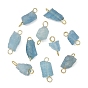 Raw Rough Natural Aquamarine Connector Charm, Nuggets Links