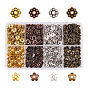 Tibetan Style Alloy Bead Caps, Multi-Petal, Cadmium Free & Nickel Free & Lead Free