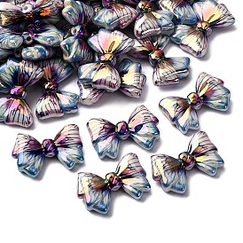 Непрозрачные акриловые бусины с печатью и УФ-покрытием, радужный, бантом