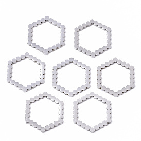 201 Stainless Steel Linking Rings, Laser Cut, Hexagon