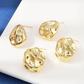 Латунь серьги, без свинца и без кадмия, долговечный, реальный 18 k позолоченный