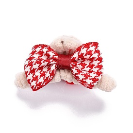 Plastic Claw Hair Clips, Covered with Wool and Cloth, Bowknot & Flower