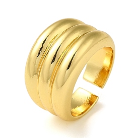 Rack Plating Brass Grooved Open Cuff Rings