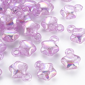 Transparent pendentifs en acrylique craquements, couleur ab , étoiles