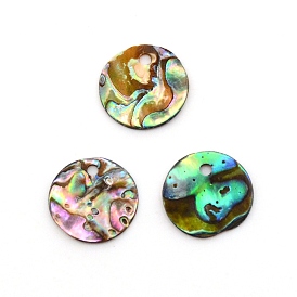 Naturelles Paua pendentifs, plat rond, pour création de la boucle d'oreille 