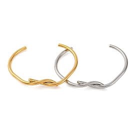 304 Stainless Steel Cuff Bangles for Women, Twist