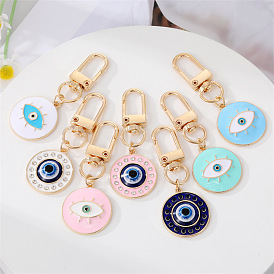 Alloy color dripping eyelashes eye keychain point drill patch eyeball bag pendant accessories