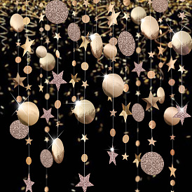  Glitter powder champagne gold star disc pull flower hanging party wedding celebration birthday celebration decoration arrangement