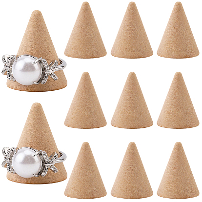 Wooden Ring Displays, Cone Shaped Finger Ring Display Stands