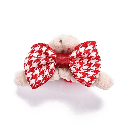 Plastic Claw Hair Clips, Covered with Wool and Cloth, Bowknot & Flower