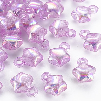 Transparent pendentifs en acrylique craquements, couleur ab , étoiles