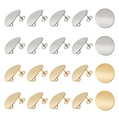304 Выводы серьги из нержавеющей стали шпилька, с петлей, изогнутые, плоско-круглые