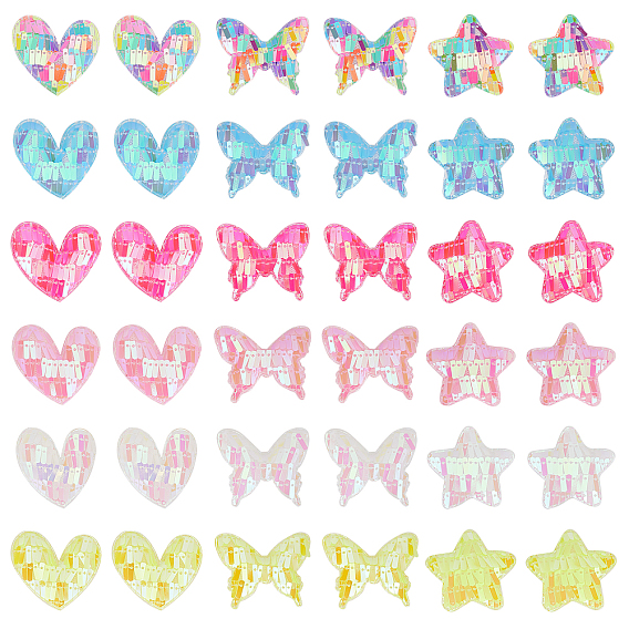 72 шт 18 стиль ткани и украшения из пайеток аксессуары, смешанный