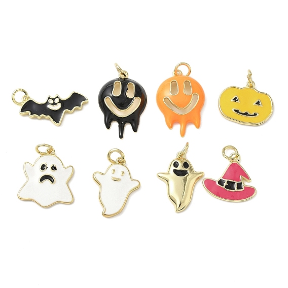 Подвески из латуни и эмали на тему Хэллоуина, с целью перехода в кольце, реальный 18 k позолоченный