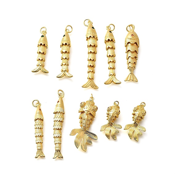 Латунные микро проложить кубического циркония подвески, подвижные 3d рыбки-талисманы, с целью перехода в кольце, без кадмия и без свинца, долговечный