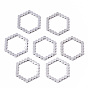 201 Stainless Steel Linking Rings, Laser Cut, Hexagon