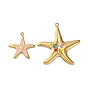 304 подвески из нержавеющей стали, прелести морская звезда, с эмалью, ионное покрытие (ip), золотые