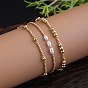 Латунные круглые бусины эластичные браслеты для женщин