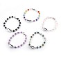 Natural Gemstone Beads Bracelets, with Electroplated Shell Beads, Cowrie Shells