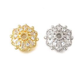 Колпачки для бусин из прозрачного кубического циркония с микропаве из латуни, долговечный, без кадмия и без свинца, стойки покрытие