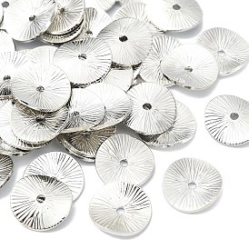 SHEGRACE Brass Spacer Beads, Flat Round, Cadmium Free & Nickel Free & Lead Free