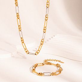 304 комплект из цепочек и браслетов из овальной нержавеющей стали для женщин