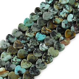 Natural African Turquoise(Jasper) Beads Strands, Heart