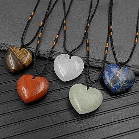 Natural & Synthetic Gemstone Pendant Necklaces, Heart