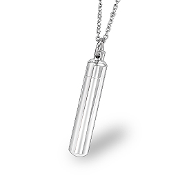 Stainless Steel Column Pendant Necklaces, Urn Ashes Necklaces