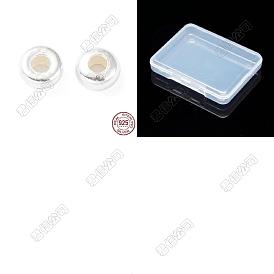 50pcs 925 perles en argent sterling, rondelle
