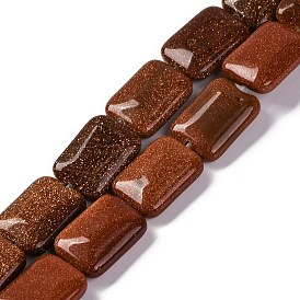 Synthetic Goldstone Beads Strands, Rectangle