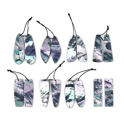 2шт. подвески из натуральной черной ракушки для губ