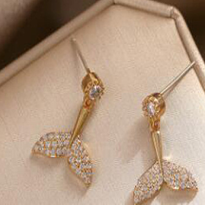 Sweet and Chic Heart Pearl Butterfly Earrings with Simple Water Diamond Design