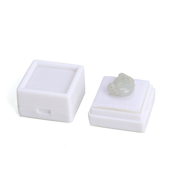 Пластиковые коробки для упаковки россыпью алмазов с видимым окном, бархатом внутри, квадратный