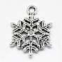 Tibetan Style Alloy Pendants, Snowflake, Cadmium Free & Lead Free