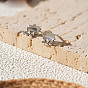 Brass Pave Clear Cubic Zirconia Stud Dangle Earrings, Cloud