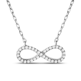 Tinysand 925 ожерелья с подвесками в виде бесконечности из стерлингового серебра со стразами, серебряные, 17 дюйм