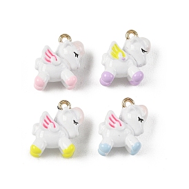 Подвески из эмали и сплава, лошади прелести, золотые