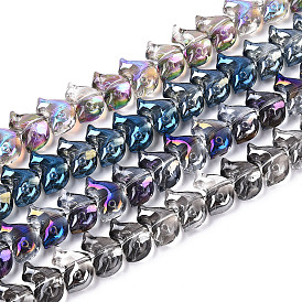 Гальванизируйте прозрачное стекло бисер нитей, дельфин, с половиным покрытием