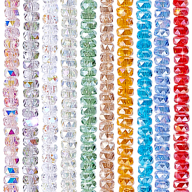 200 шт 10 цвета гальванические стеклянные бусины, рондель, граненые