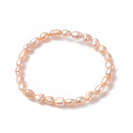 Natural Pearl Beaded Stretch Bracelet for Women