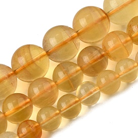 Естественный желтый флюорит бисер нитей, круглые