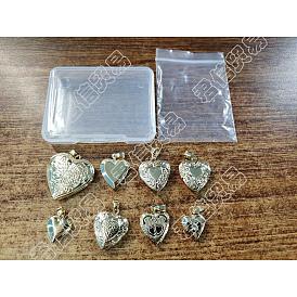 8 piezas 8 colgantes de medallón de latón estilo, colgantes de marco de fotos para collares