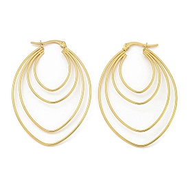 304 Stainless Steel Earrings for Women, Oval